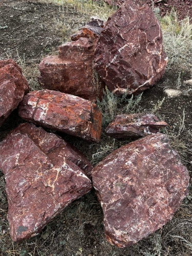 Камни для ландшафтного дизайна красно-фиолетовые 10-60 килограмм купить в Красногорске