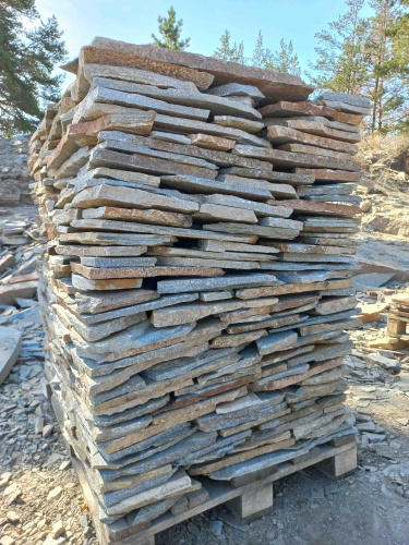 Плитняк златолит серебристый для цоколя, отмостки купить в Красногорске