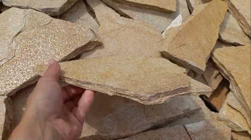 Плитняк златолит жёлтый для цоколя купить в Красногорске