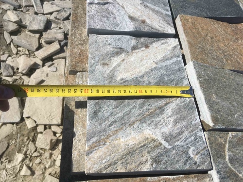 Плитка пилёная златолит Уральский для цоколя, отмостки купить в Красногорске